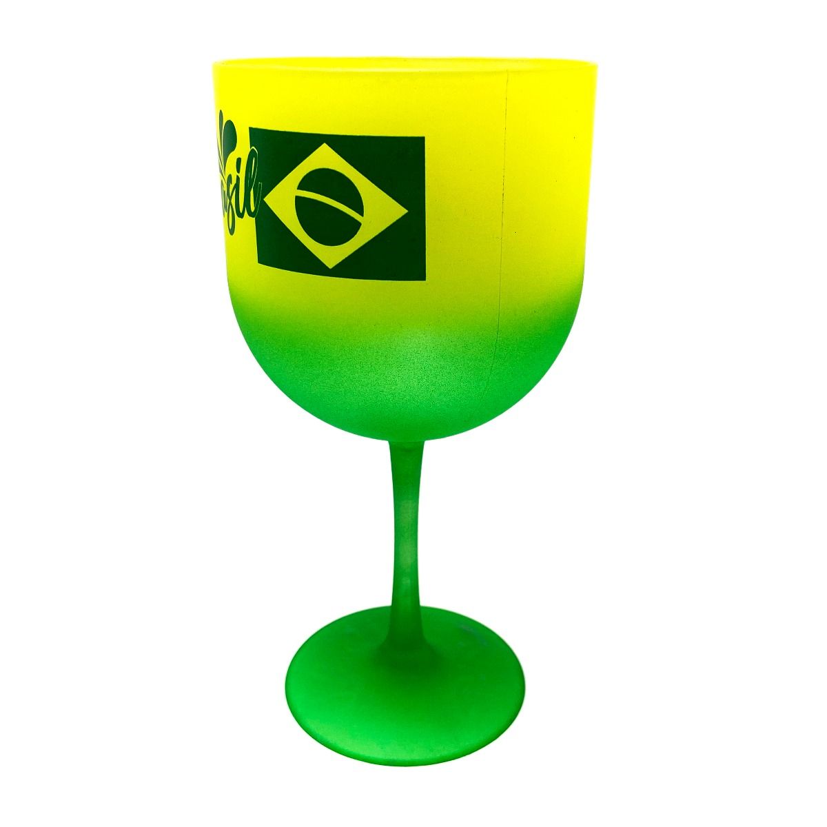 TAÇA DE GIN VERDE E AMARELA 580ml - BRASIL